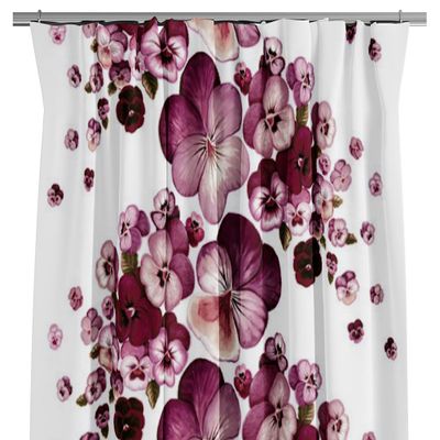 Viola wine red-white curtains - 240cm