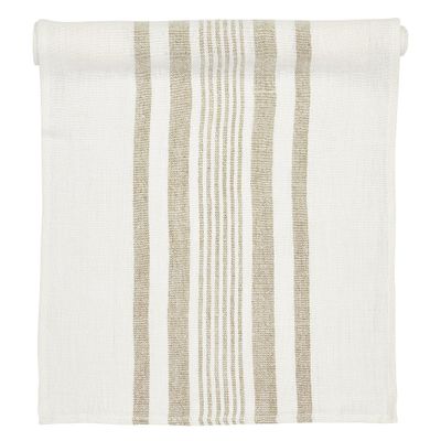 Rough linen white table cloth 