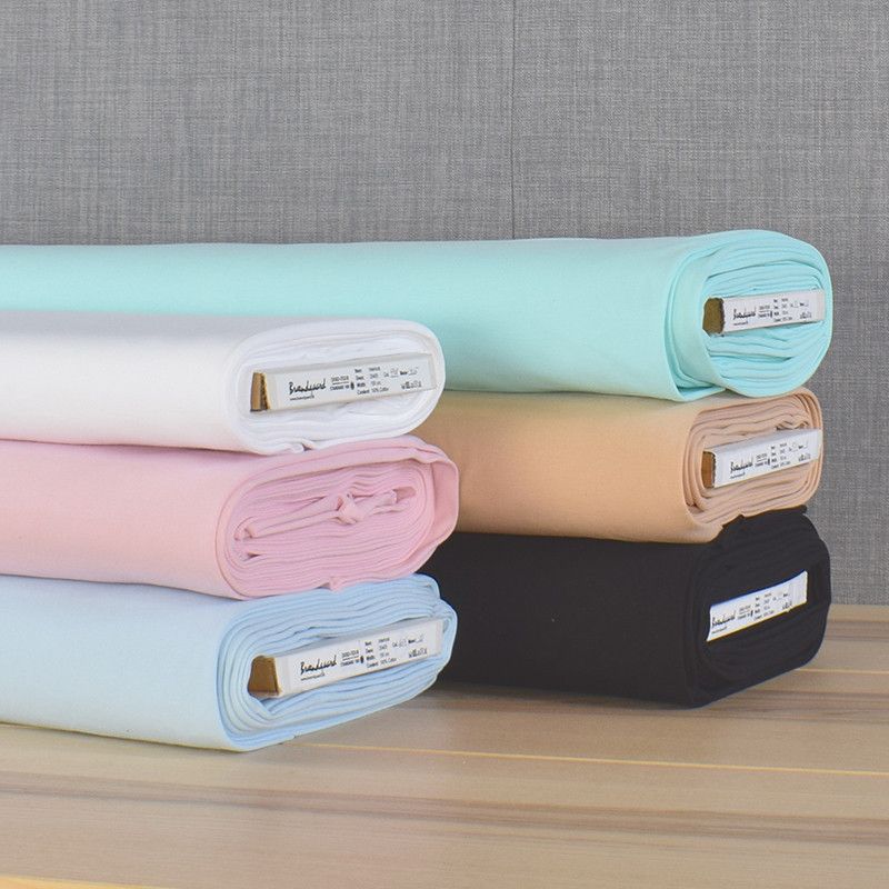 Enfärgad Interlock vit metervara 100% bomull oeko-tex tyg jersey för baby kläder