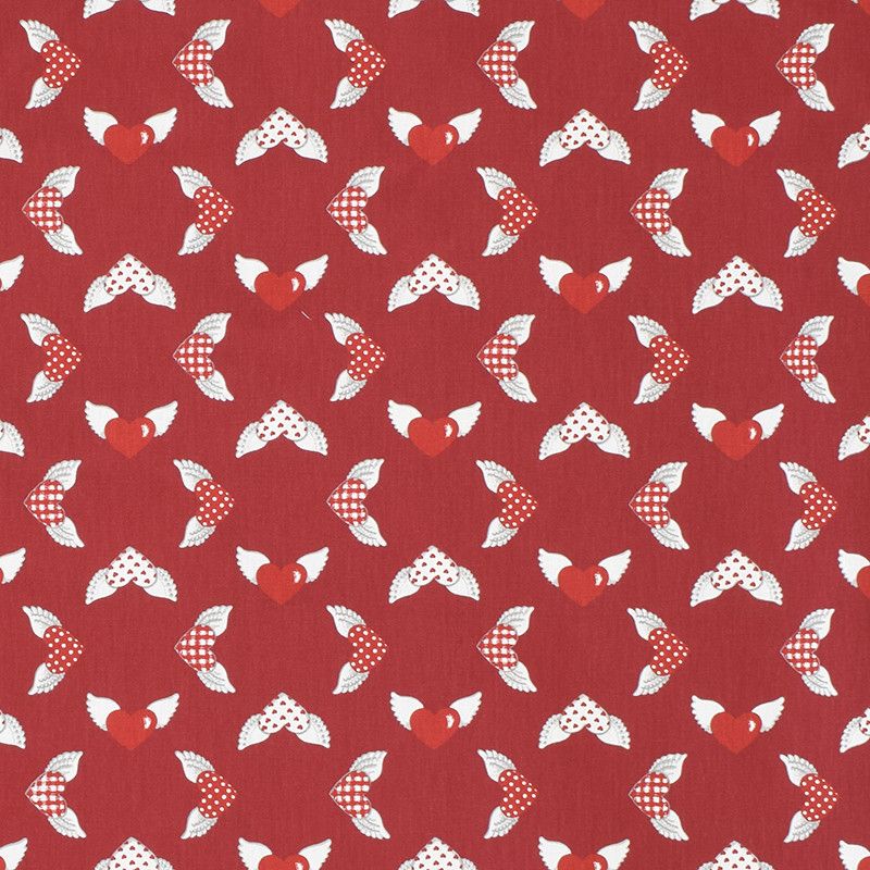 Bevingad röd tyg på metervara från Arvidssons textil