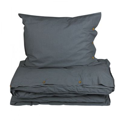 Hygge dark grey duvet cover and pillowcase 220x210cm