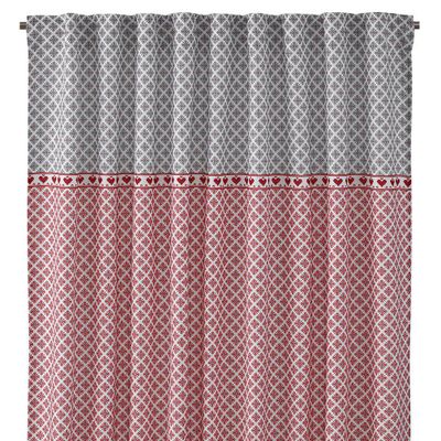 Star gardiner med ett magiskt tryck i grått och rött julgardin | rosahuset.com