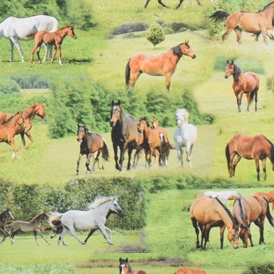 Horses in Meadow tyg