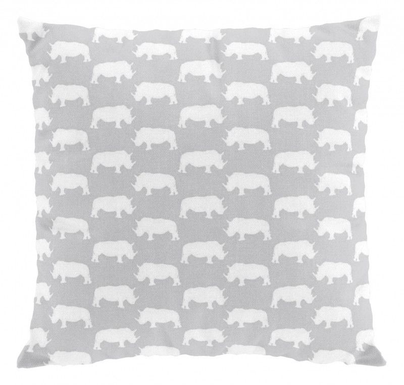 Kuddfodral noshörning grå arvidssons textil