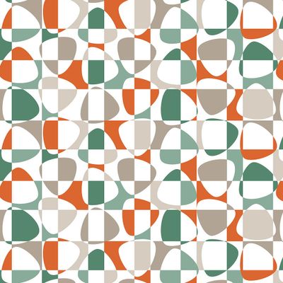 Wax cloth Mosaik orange