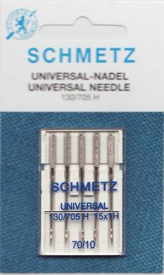 Symaskinsnålar Schmetz Universal 70 används främst till något tunnare tyger som chiffong, voile och spets.
