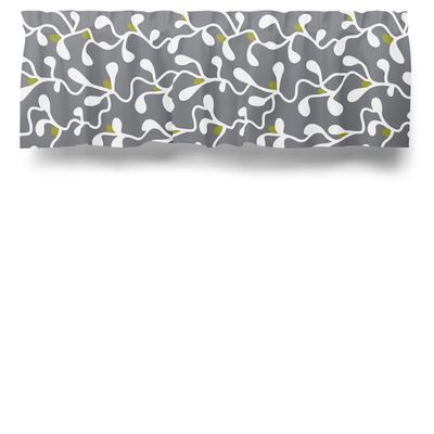 Lingonris grey-lime curtain valance