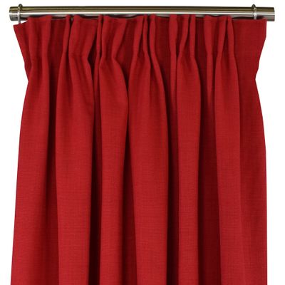 Milo röd enfärgade gardiner - Rosahuset.com