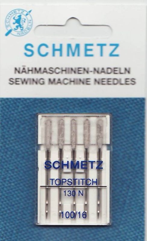 Sewing machine needle for sewing thicker fabrics.