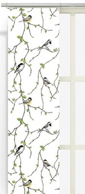 Panelgardiner med fåglar och träd kvistar