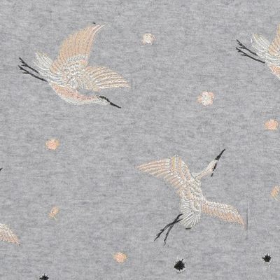 Citra embroidery light grey fabric
