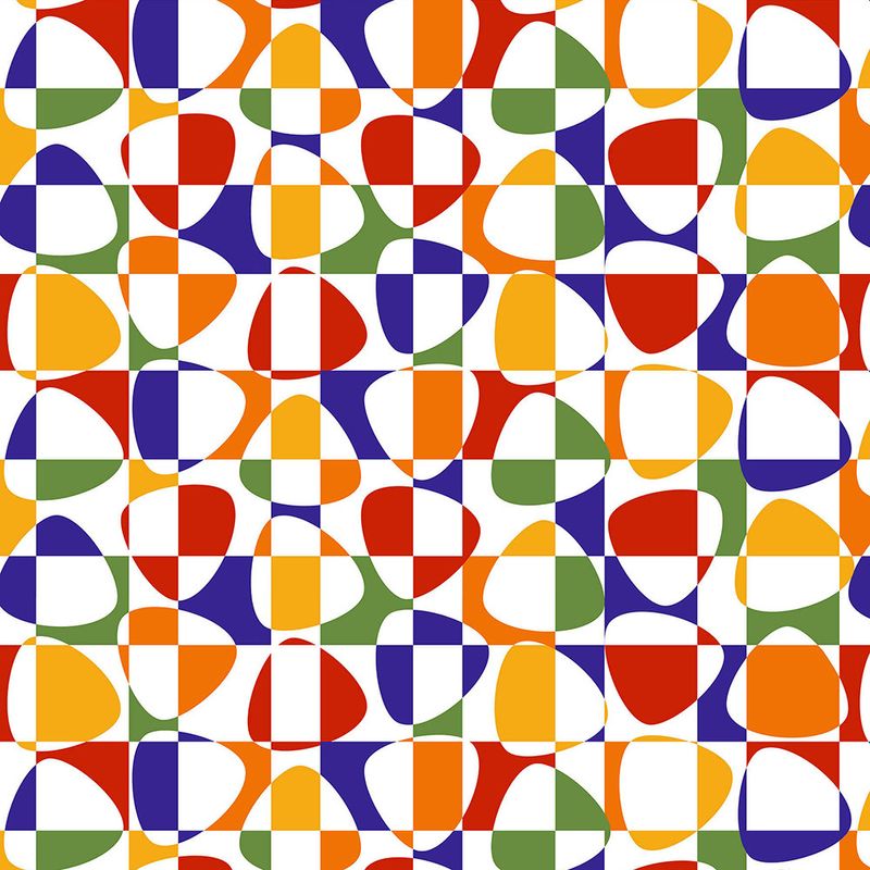 Mosaik multi tyg med ett grafiskt mönster - rosahuset.com