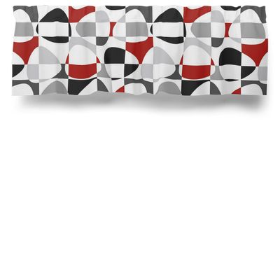 Mosaik röd-svart kappmetervara