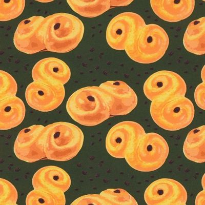 Lussebulle green jersey fabric