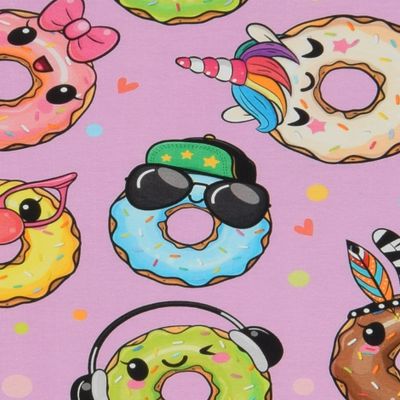 Donut party jersey fabric