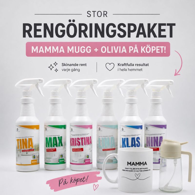 Rengöringspaket Stor + Mugg & Olivia