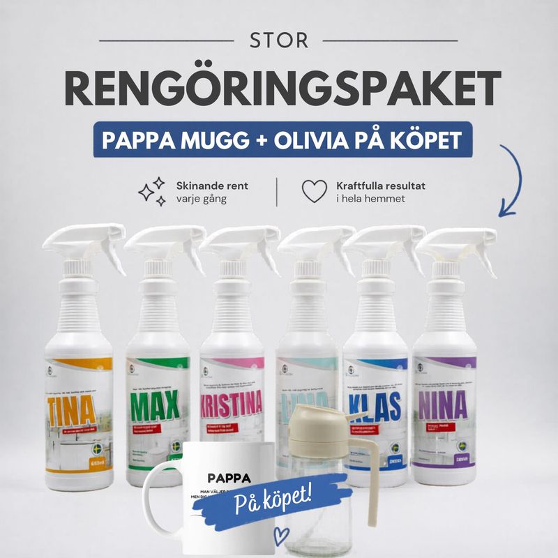Rengöringspaket Stor + Mugg & Olivia