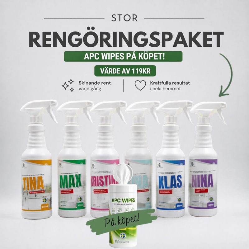 Rengöringspaket Stor + APC WIPES