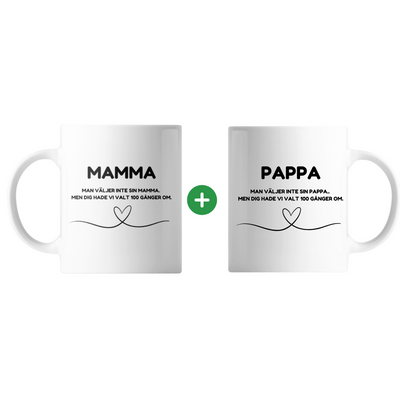 Mamma & Pappa Mugg – “Vi hade valt dig 100 gånger om”
