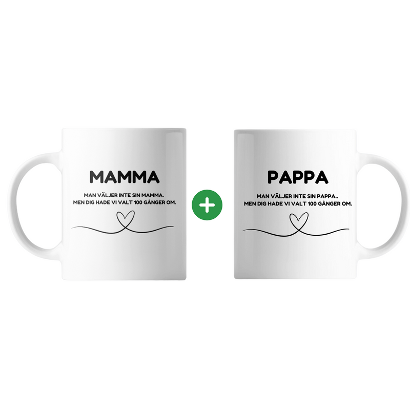 Mamma & Pappa Mugg – “Vi hade valt dig 100 gånger om”