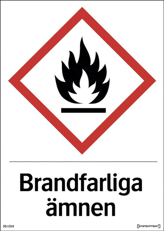 Skylt Brandfarliga ämnen 210x297mm