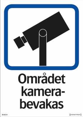 Dekal Området kamerabevakas 148x210mm