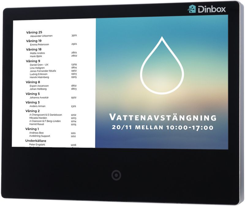 Dinbox Bokningstavla Wallpad 24tum Digitalt våningsregister