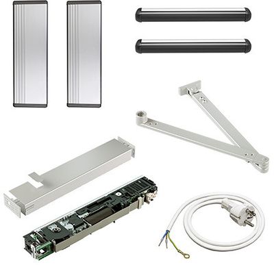 Dörrautomatikpaket ED250 tryckande Bircher AK aluminium