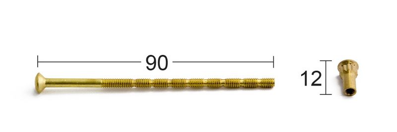 Skruv m nippel M4 9-90-7 mässing