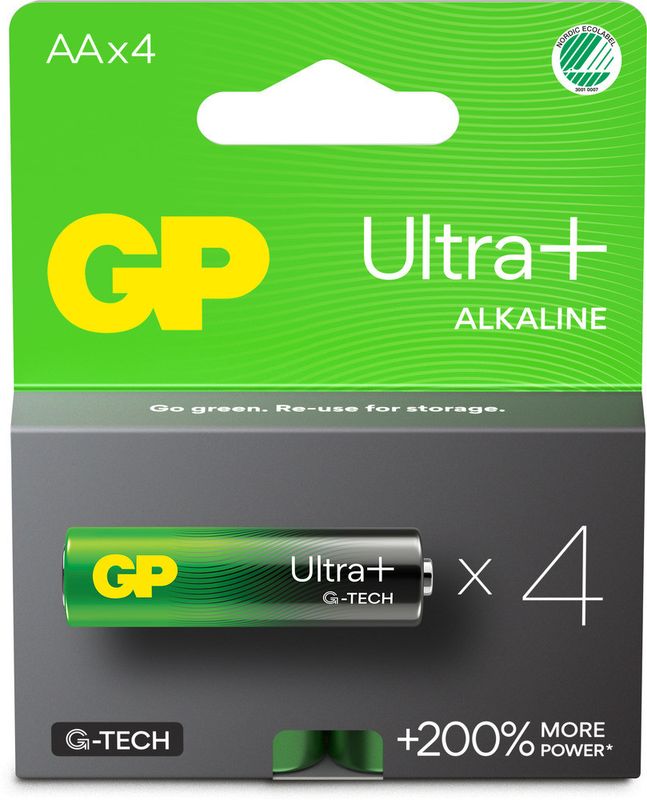 Batteri 15AUP/LR6 AA 1,5V Ultra Plus alkaliskt 4-pack