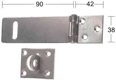 Hasp 1365 90mm stål