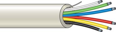 Kabel FKKB 6x0,2mm mjuk vit 100m