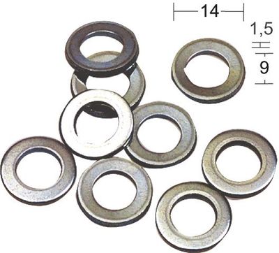 Slitring 250 9x14x1,5mm galv 10st