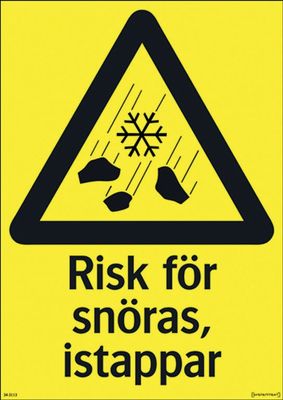 Skylt Risk för snöras A3 297x420mm