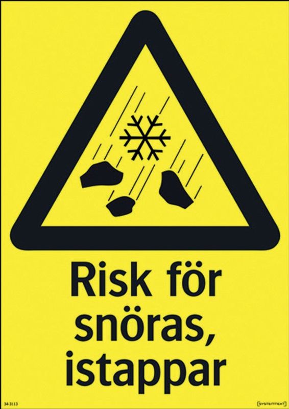 Skylt Risk för snöras A3 297x420mm