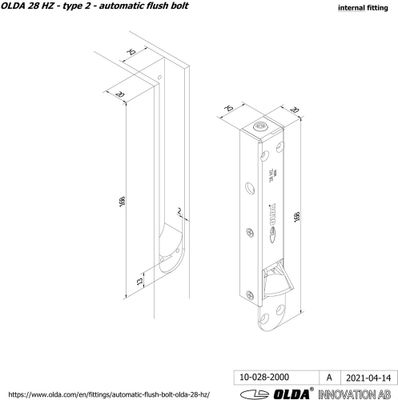 Kantregel automatisk 28HZ typ 2 höger förzinkad