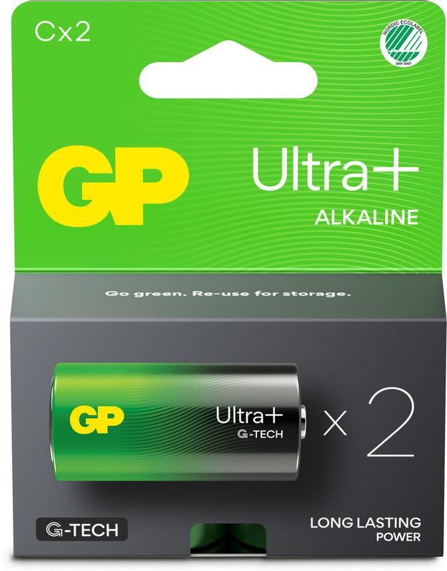 Batteri 14AUP/LR14 C 1,5V Ultra Plus alkaliskt 2-pack