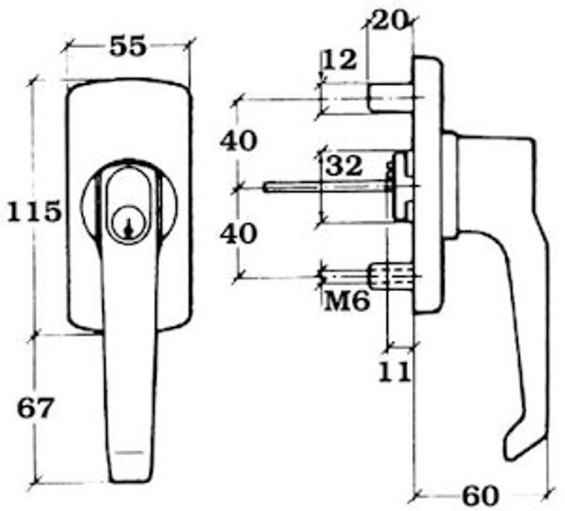 Ytterhandtag 1100 låses manuellt