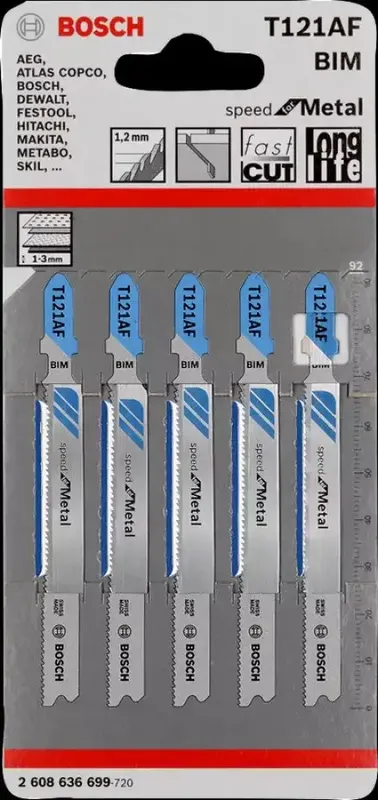 Sticksågsblad T121AF metall 5-pack