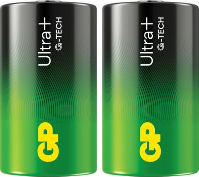 Batteri 13AUP/LR20 D Ultra Plus alkaliskt 2-pack