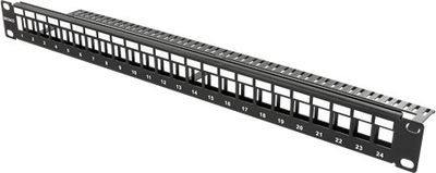 Patchpanel 19tum Keystone 24 portar oskärmat