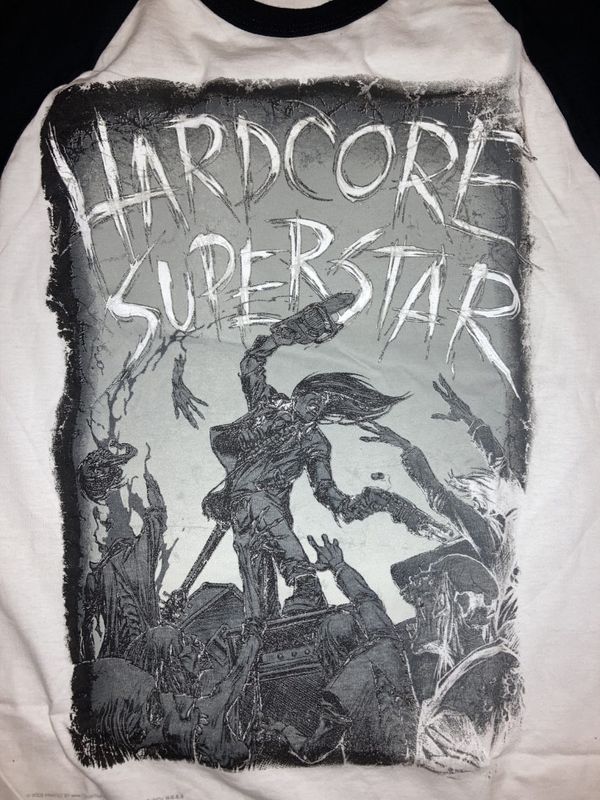 Hardcore Superstar " Zombie " Baseball T-Shirt B/W