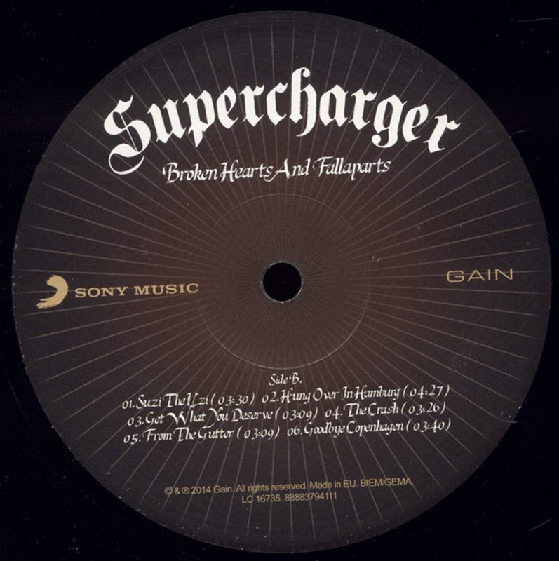 Supercharger vinyl "Broken Hearts And Fallaparts"