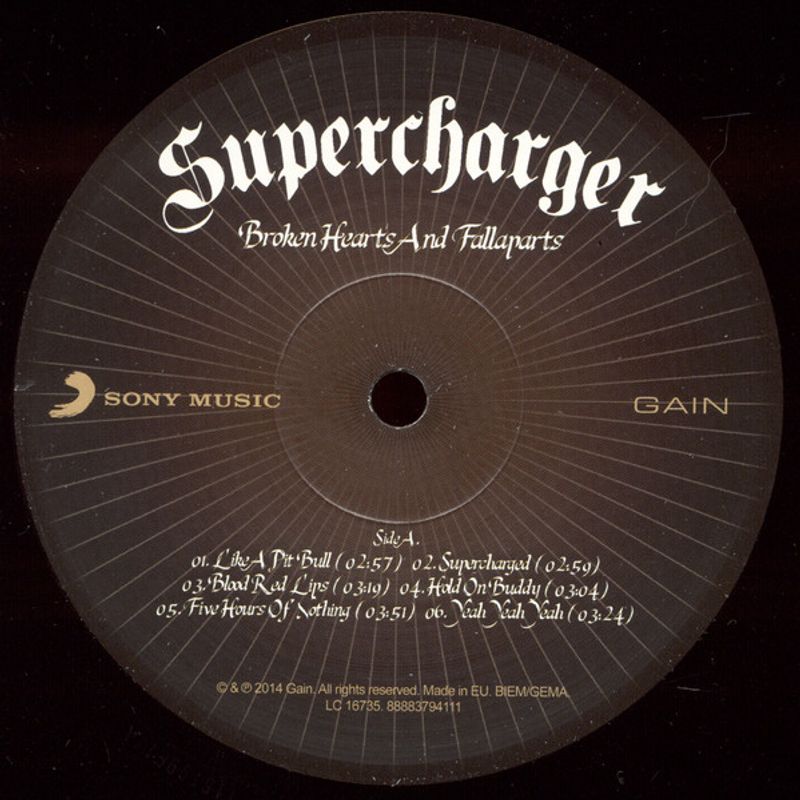 Supercharger vinyl "Broken Hearts And Fallaparts"