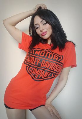 Harley Davidson T-Shirt Logo Orange