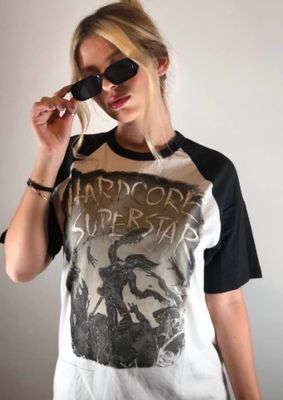 Hardcore Superstar " Zombie " Baseball T-Shirt B/W
