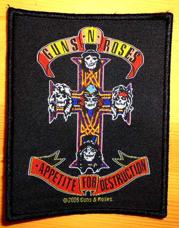 Guns N Roses Tygmärke Kors