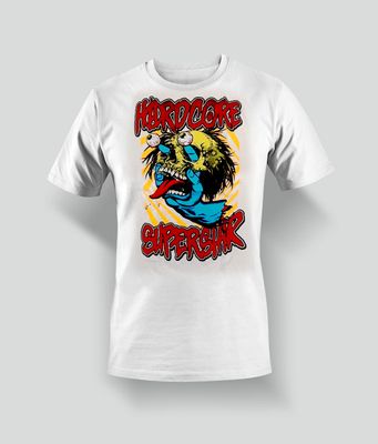 Hardcore Superstar " Blue hand " White T-shirt W/ Tourdates