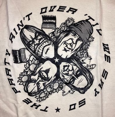 Hardcore Superstar Vit T-Shirt Party ain´t over, til i say so  Rock and roll over