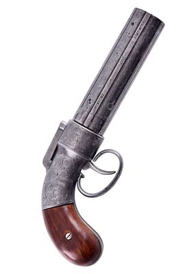 1837 Allen & Thurber Pepperbox 6 Skotts Revolver Replika (licensfri)
